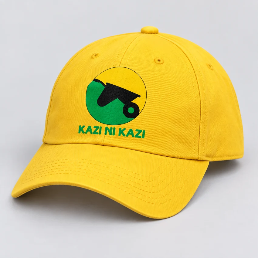UDA-branded branded caps — illustrative production mockup