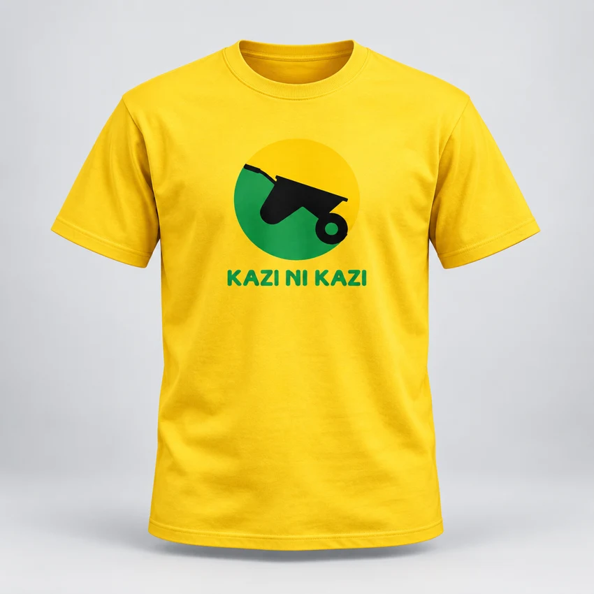 UDA-branded branded t-shirts — illustrative production mockup