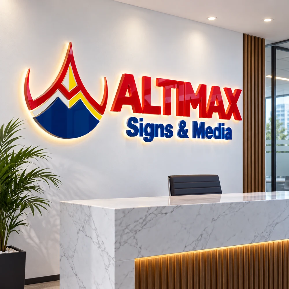 Signage & reception branding example